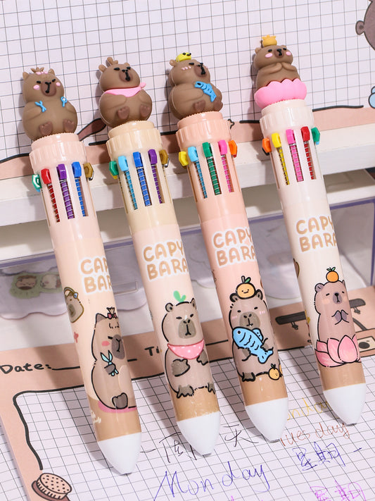 Capybara Cute 10 Color Ballpoint Pen
