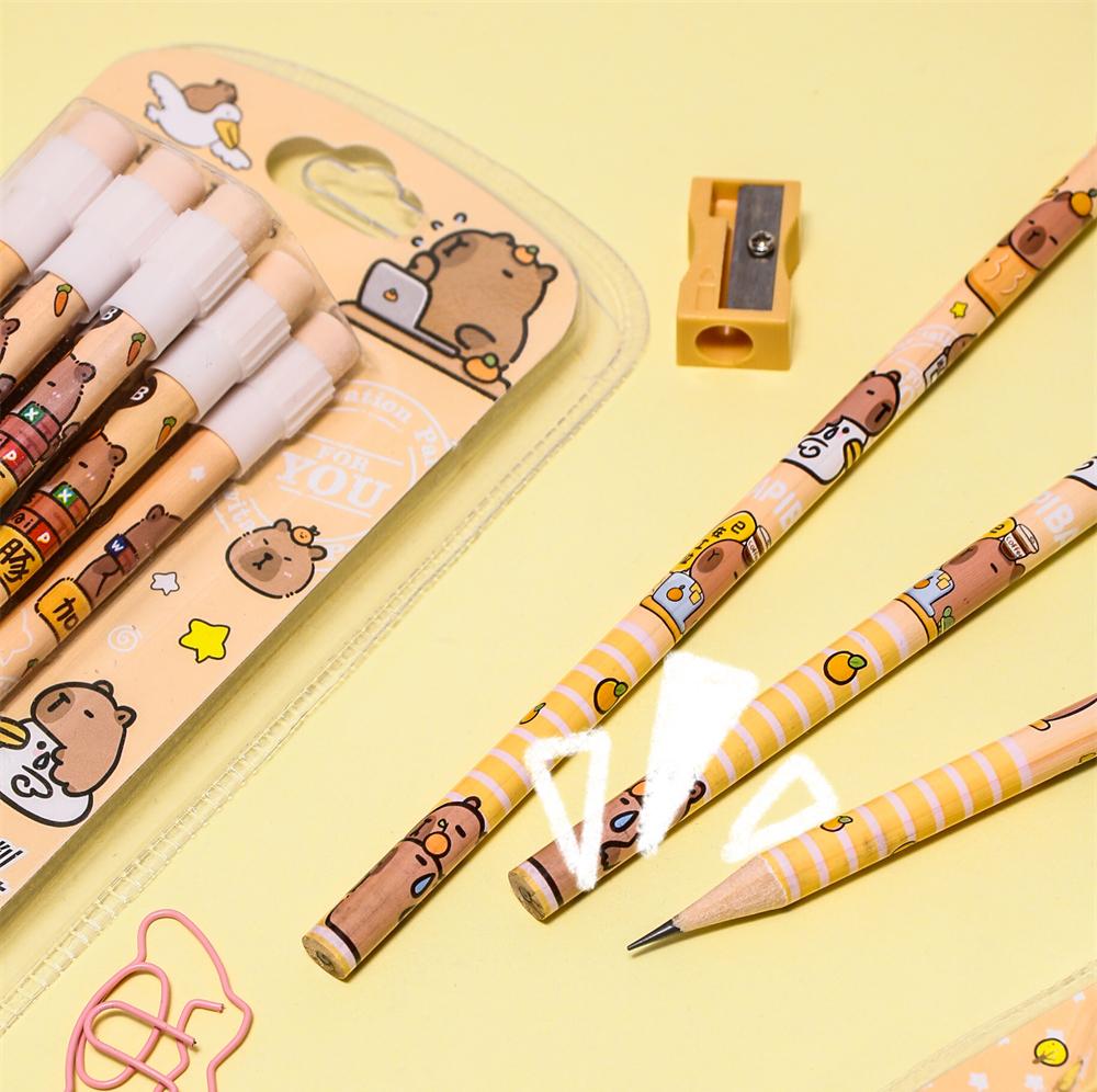Capybara 12-Pack  HB Pencils Set with Eraser & Sharpen