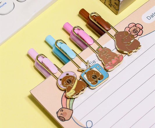 Chiikawa & Capybara Theme 0.5mm Metal Clip Gel Pens