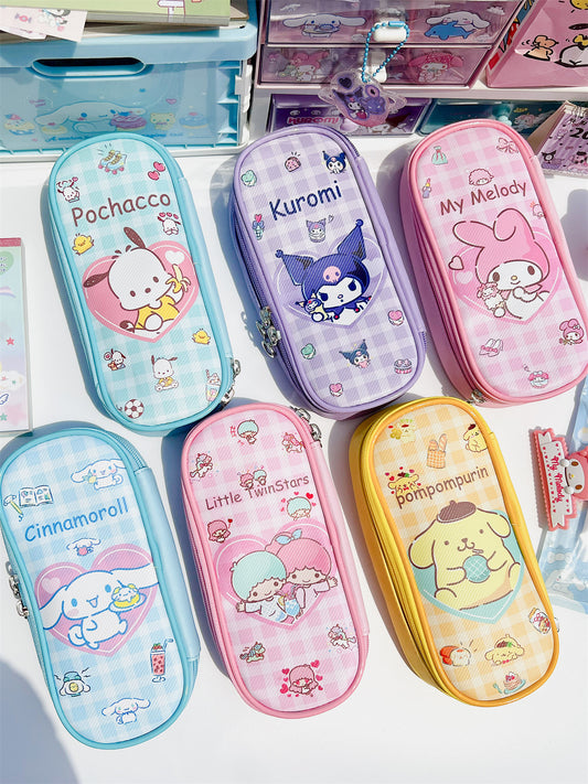 Sanrio Plaid Series PU Storage Pouch-Weiweigoods