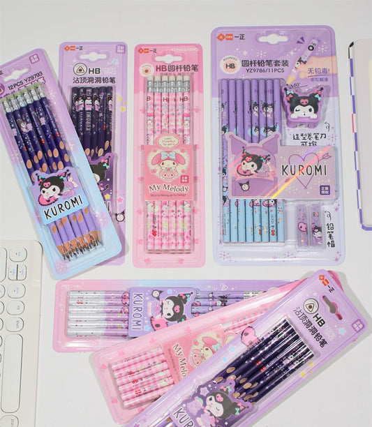 Sanrio Licensed Round Pencils with Erasers/ Sharpen