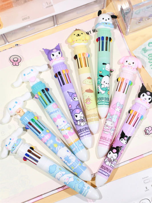 Fun Sanrio Character Top Cute 10-Color Ballpoint Pen