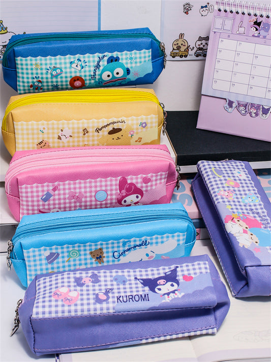 Sanrio PU Double-Zipper Pencil Case