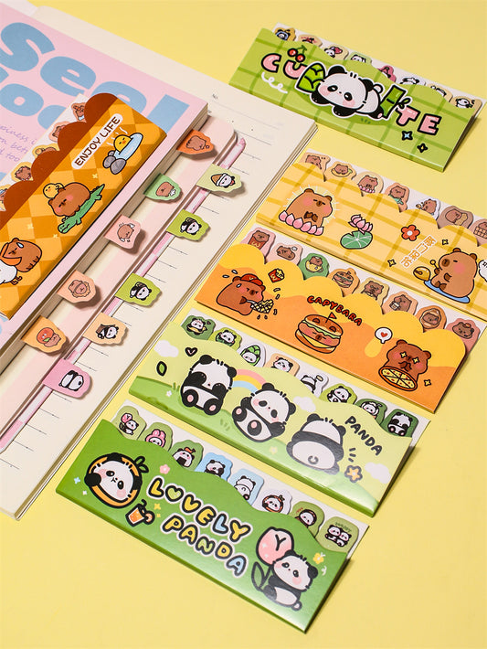 120 Sheets Cute Capybara & Panda Index Tabs