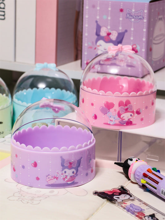 Sanrio Round Transparent Storage Box with Bow Lid