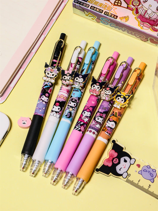 Sanrio 6-Pack 0.5mm Retractable Gel Pens with Alloy Tips