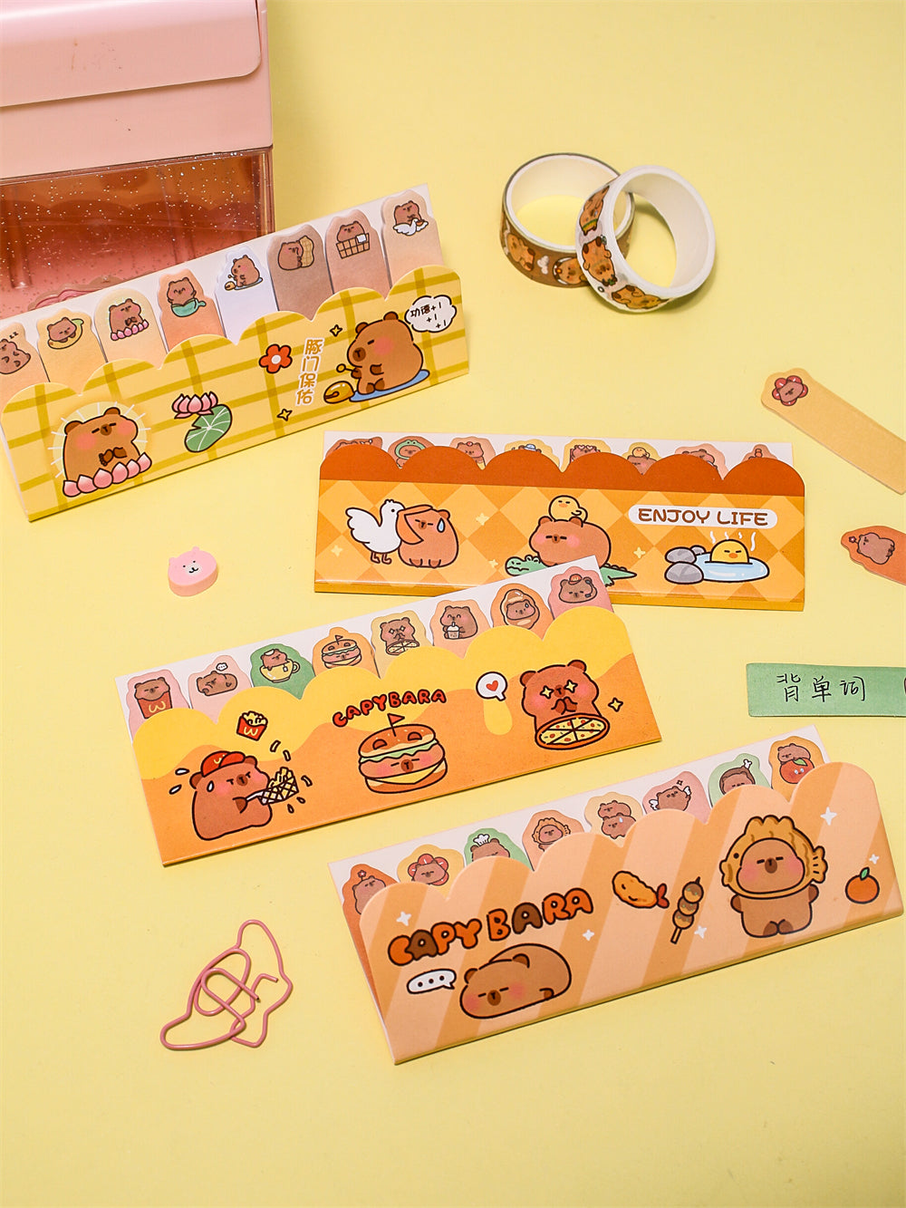 120 Sheets Cute Capybara & Panda Index Tabs