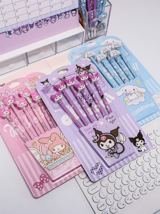 Kuromi/ Melody/ Cinnamoroll HB Pencils Set with Erasers 