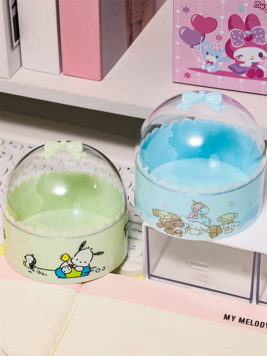 Sanrio Round Transparent Storage Box with Bow Lid