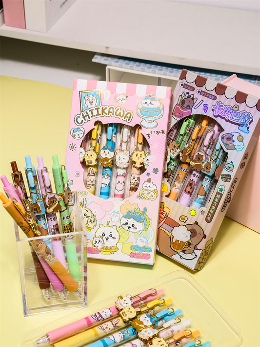 Chiikawa & Capybara Theme 0.5mm Metal Clip Gel Pens