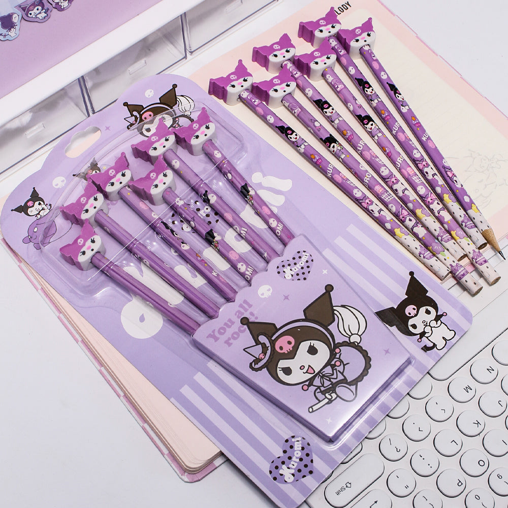Kuromi/ Melody/ Cinnamoroll HB Pencils Set with Erasers 