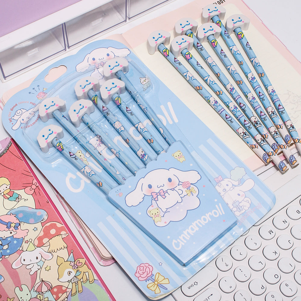 Kuromi/ Melody/ Cinnamoroll HB Pencils Set with Erasers 