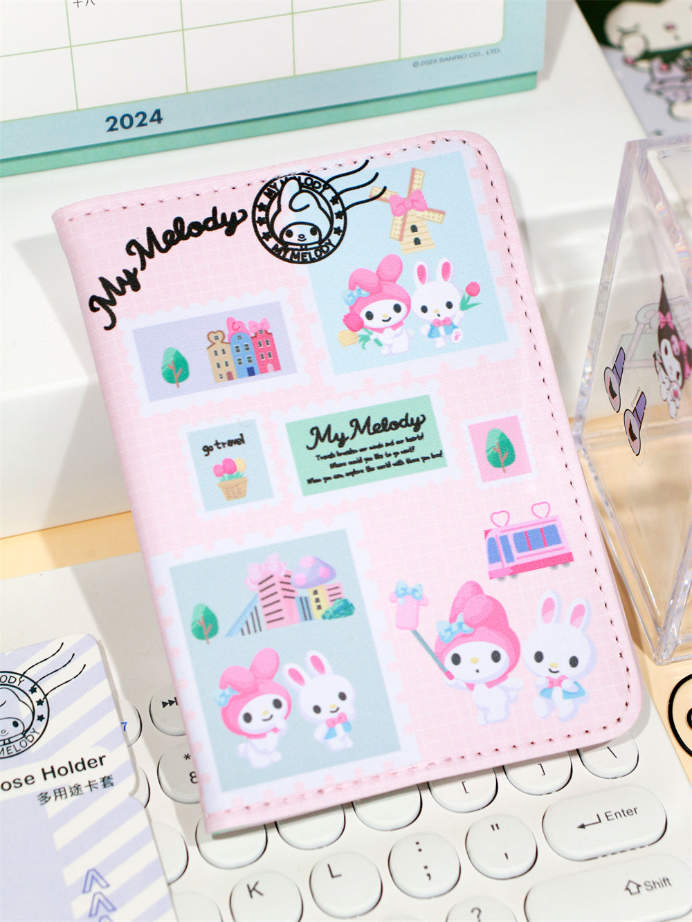 Cute PU Sanrio Passport Covers Case with Card Slot