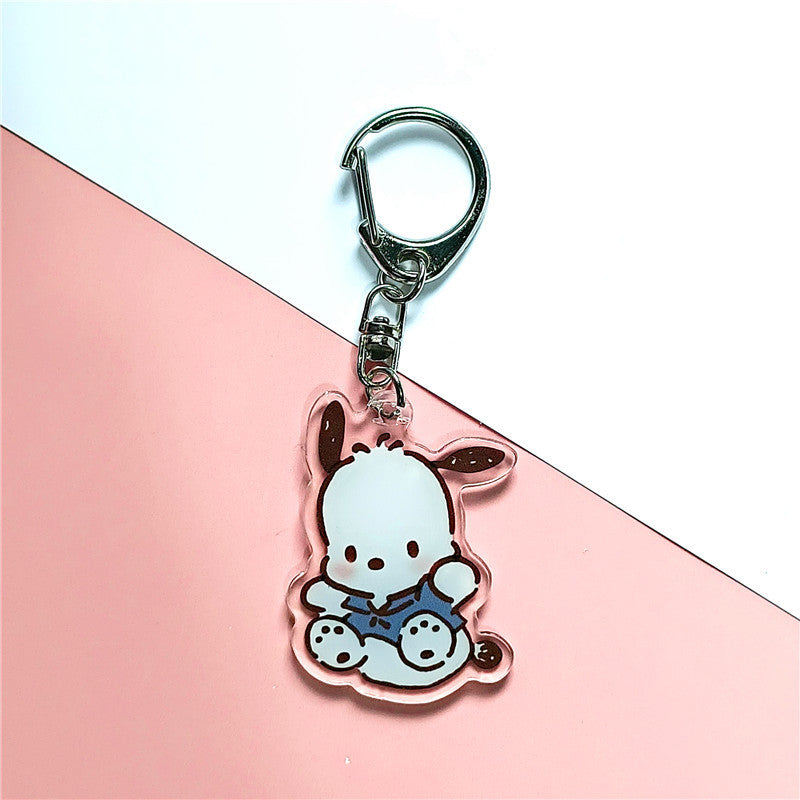 Adorable Double-Sided Acrylic D Keychains-Weiweigoods