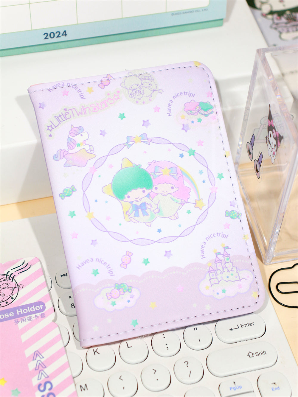 Cute PU Sanrio Passport Covers Case with Card Slot