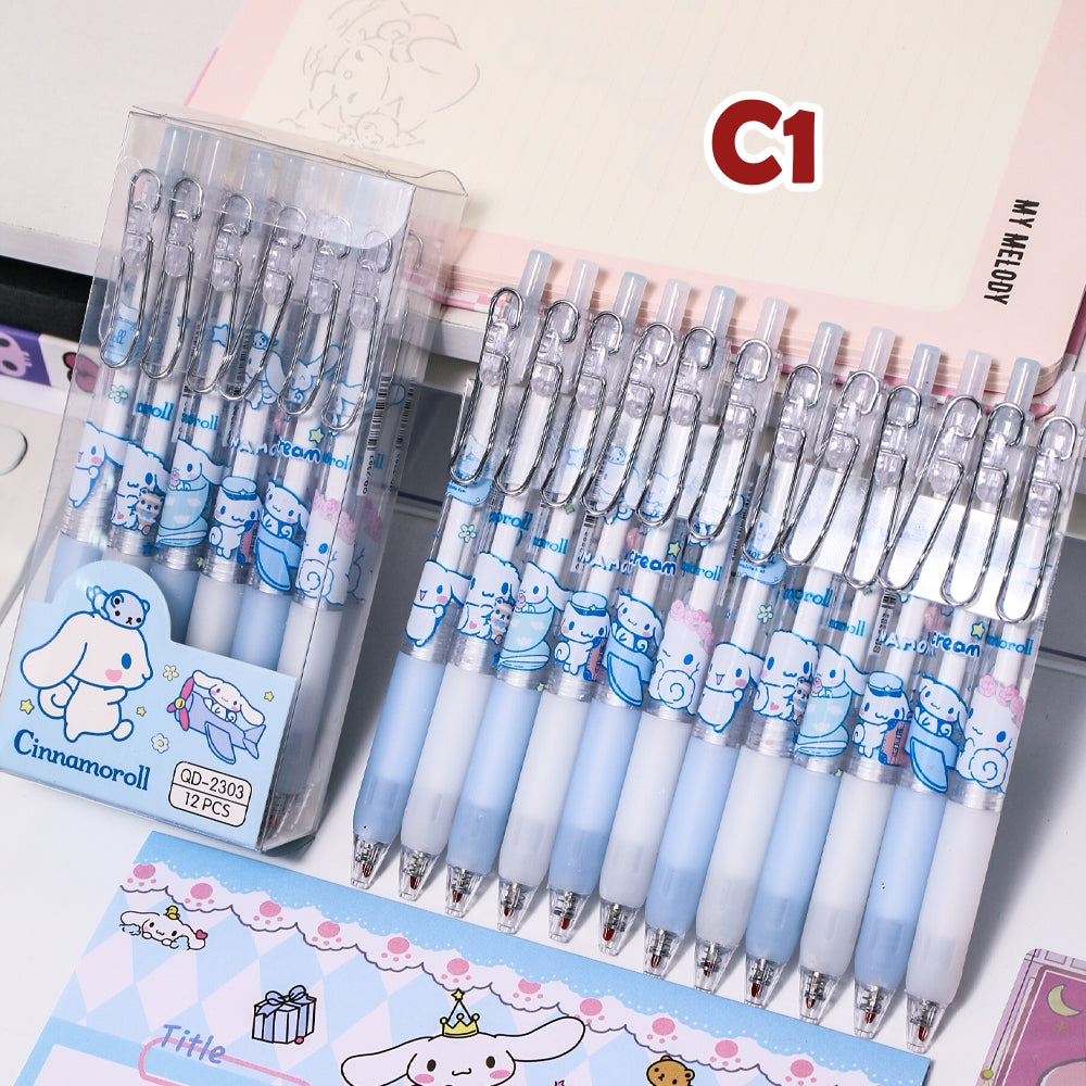 Sanrio/Capybara/Linabell/Lotso12-Pack  Quick-Dry Gel Pens