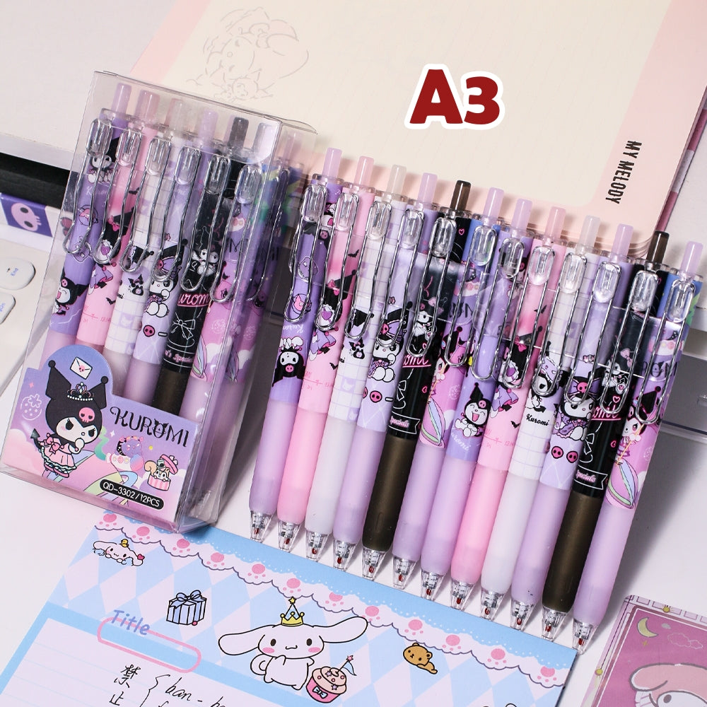 Sanrio/Capybara/Linabell/Lotso12-Pack  Quick-Dry Gel Pens