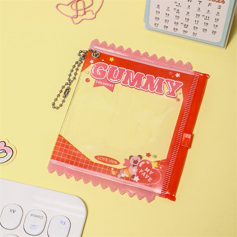 Cute Candy Bag PVC Badge Holder with Chain & Secure Zip