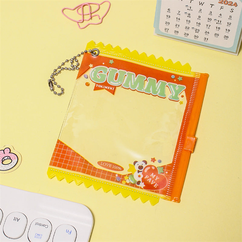 Cute Candy Bag PVC Badge Holder with Chain & Secure Zip
