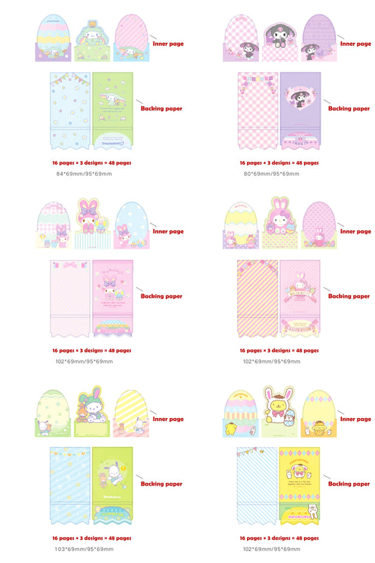 Sanrio Easter Egg Shaped Sticky Notes