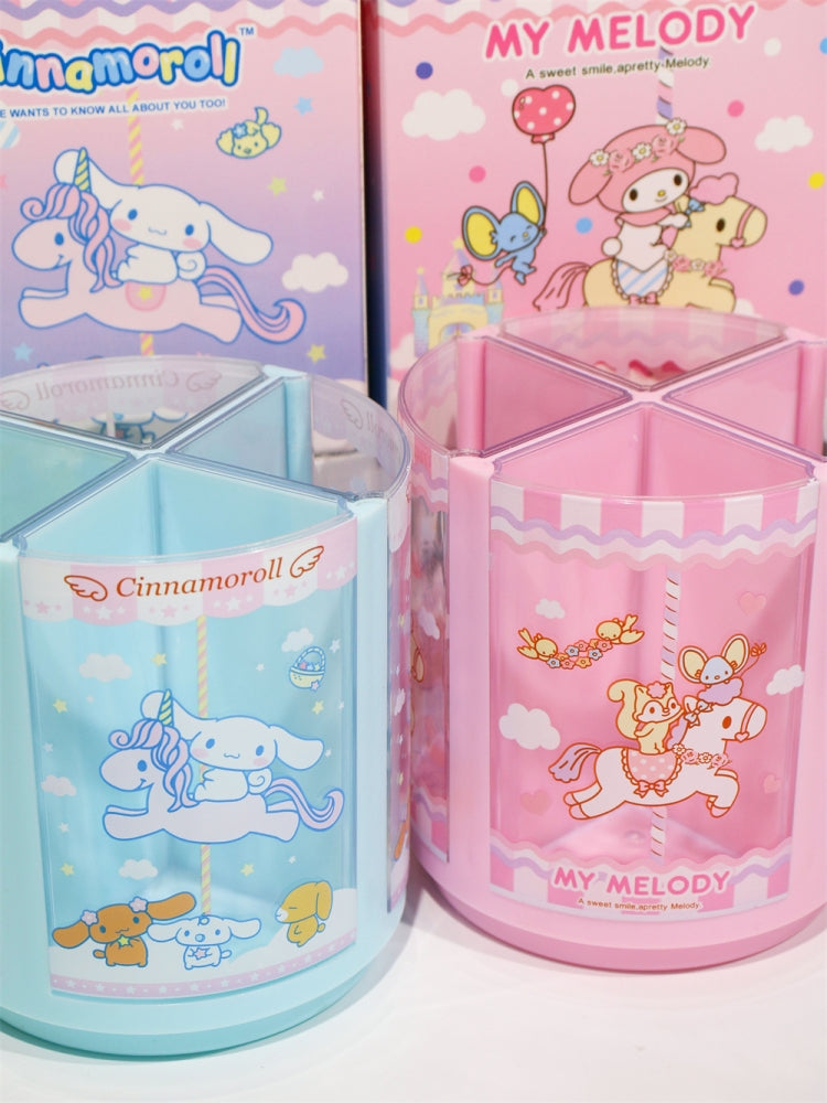 Cinnamoroll/Melody Rotating Desk Organizer with 4 Removable Compartments 360°  Spin Design