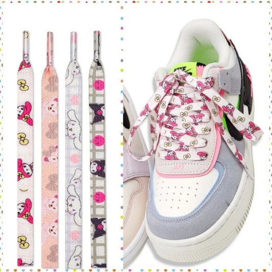 Sanrio Plaid Polyester Printed Shoelaces-Weiweigoods