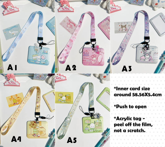 Slid Sanrio Retractable Horizontal Card Holder